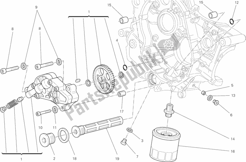 All parts for the Oil Pump - Filter of the Ducati Monster 659 Australia 2013